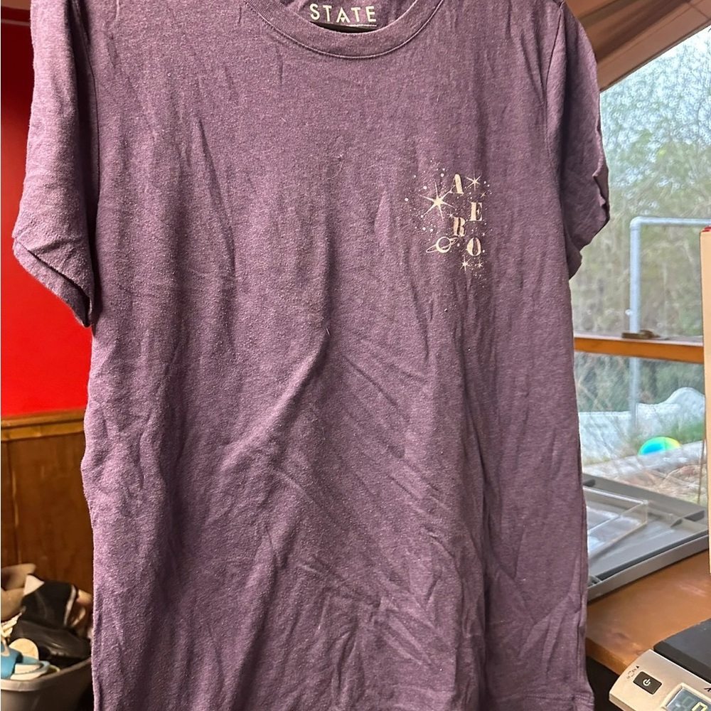 STATE Purple Short Sleeve Tee